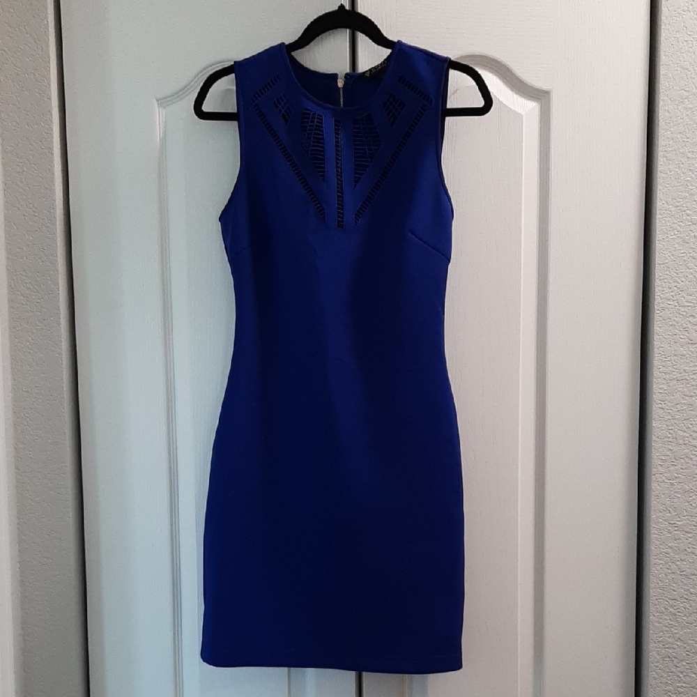 Guess Cobalt Blue Sleeveless Midi Dress